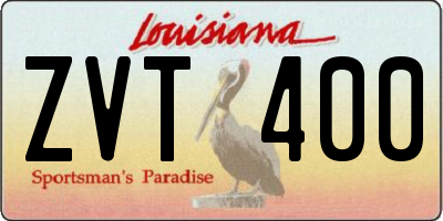 LA license plate ZVT400