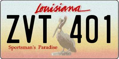 LA license plate ZVT401