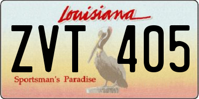 LA license plate ZVT405