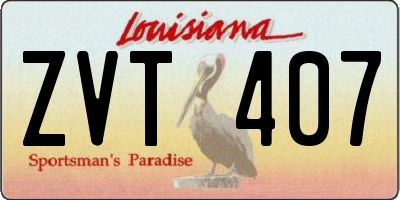 LA license plate ZVT407