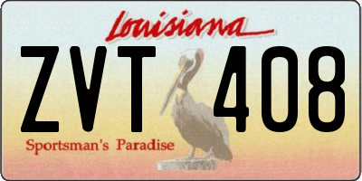 LA license plate ZVT408