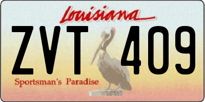 LA license plate ZVT409