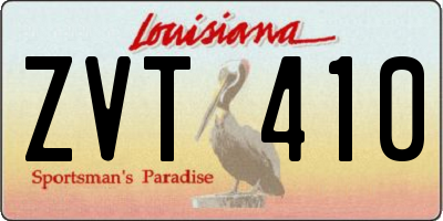 LA license plate ZVT410