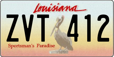LA license plate ZVT412