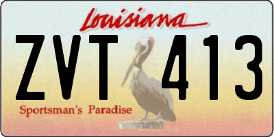 LA license plate ZVT413