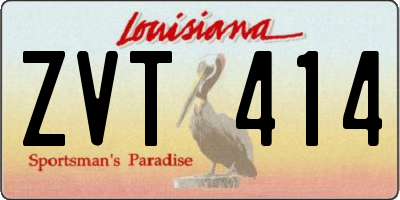 LA license plate ZVT414