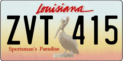 LA license plate ZVT415