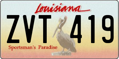 LA license plate ZVT419