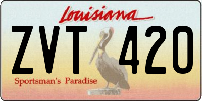 LA license plate ZVT420