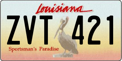 LA license plate ZVT421