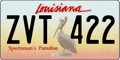 LA license plate ZVT422