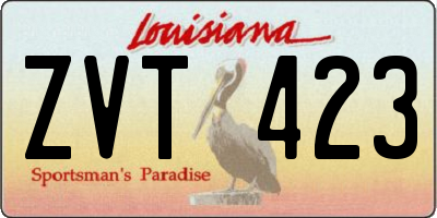 LA license plate ZVT423