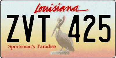 LA license plate ZVT425
