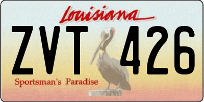 LA license plate ZVT426