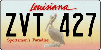 LA license plate ZVT427