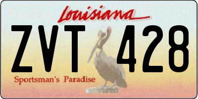 LA license plate ZVT428