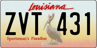 LA license plate ZVT431
