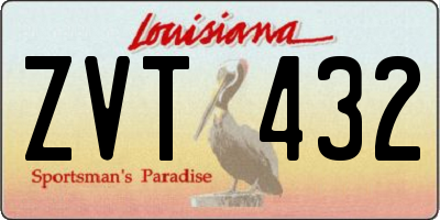 LA license plate ZVT432