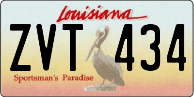 LA license plate ZVT434