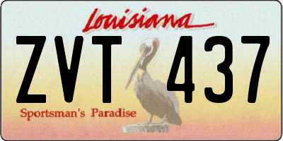 LA license plate ZVT437
