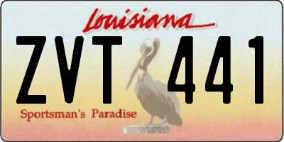 LA license plate ZVT441