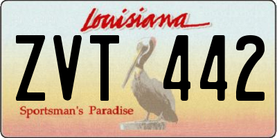 LA license plate ZVT442