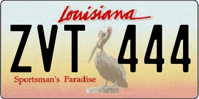 LA license plate ZVT444