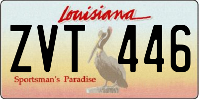 LA license plate ZVT446