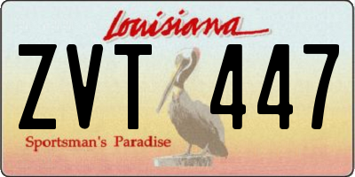 LA license plate ZVT447