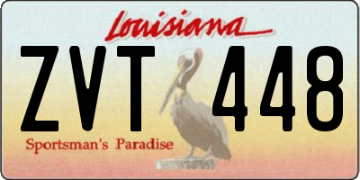 LA license plate ZVT448