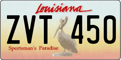 LA license plate ZVT450