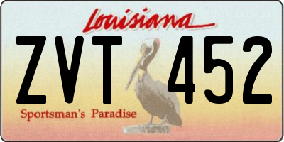 LA license plate ZVT452