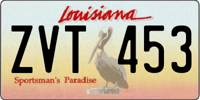 LA license plate ZVT453
