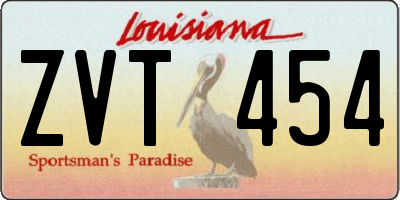 LA license plate ZVT454