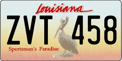 LA license plate ZVT458