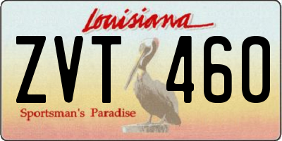 LA license plate ZVT460