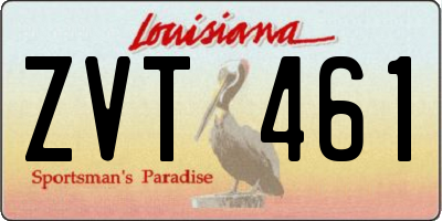 LA license plate ZVT461