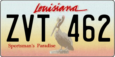 LA license plate ZVT462