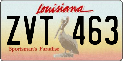 LA license plate ZVT463
