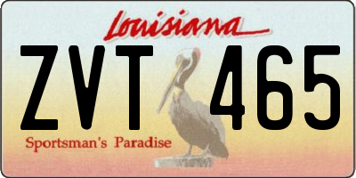 LA license plate ZVT465