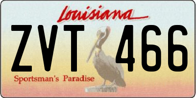 LA license plate ZVT466