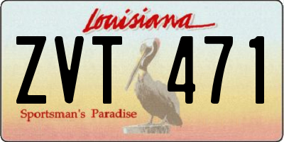 LA license plate ZVT471