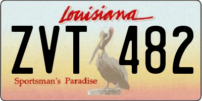 LA license plate ZVT482