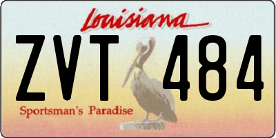 LA license plate ZVT484