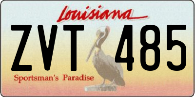 LA license plate ZVT485