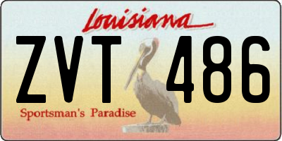 LA license plate ZVT486