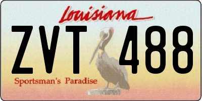 LA license plate ZVT488