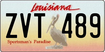 LA license plate ZVT489