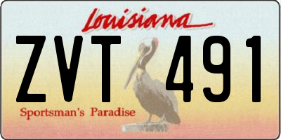 LA license plate ZVT491