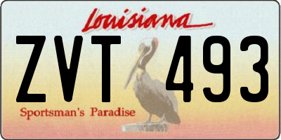 LA license plate ZVT493